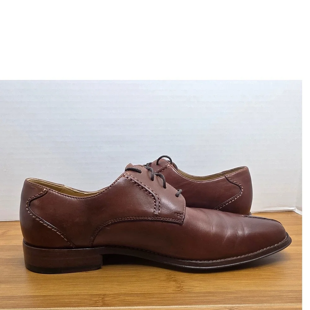 Brass Boots Mens Brown Leather Split Toe Derby Dress Shoes 9.5M 93376-221